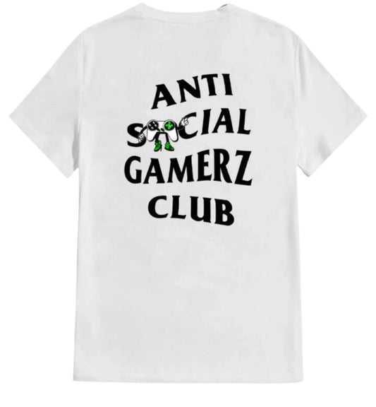 Anti Social Gamerz Tee - White/black