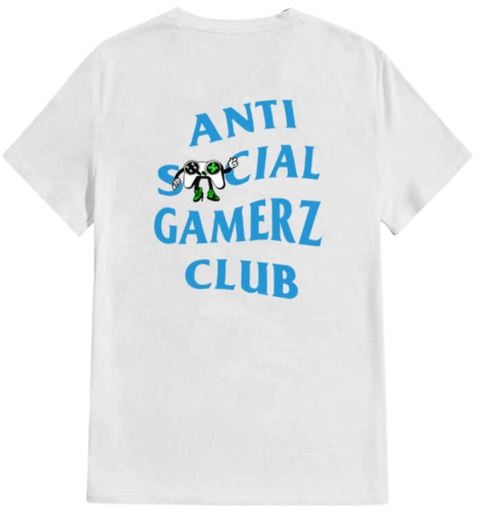 Anti Social Gamerz Tee - White/pepsi
