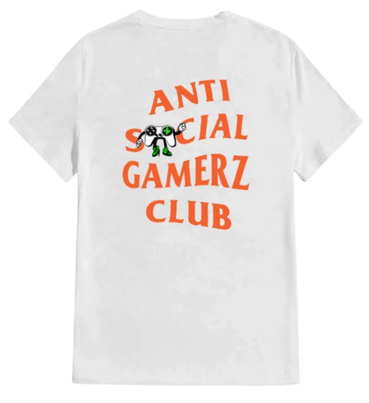 Anti Social Gamerz Tee - White/orange